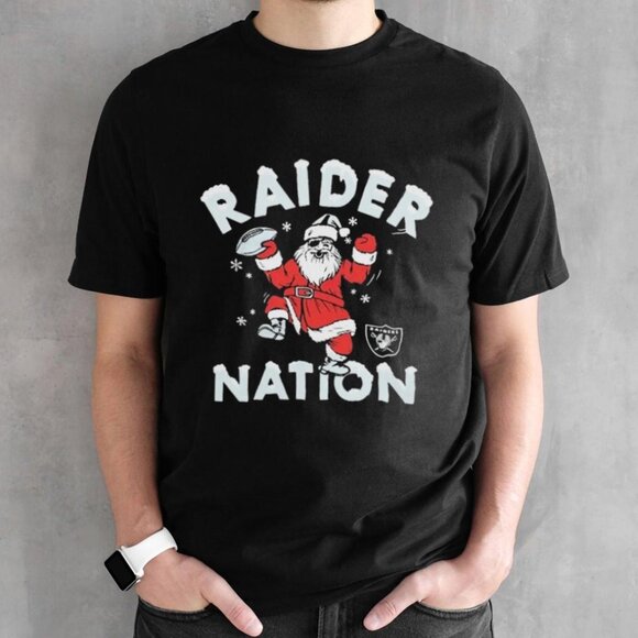 NFL Las Vegas Raiders Christmas 2023 Graphic T-Shirt Football Holiday Gift Tee05 - Picture 1 of 5